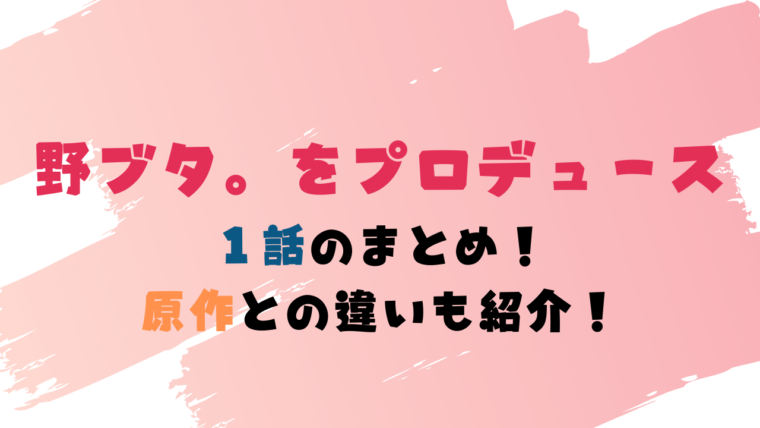 野ブタ をプロデュース 再放送 年版 1話のあらすじ 原作情報まとめ Possi Channel